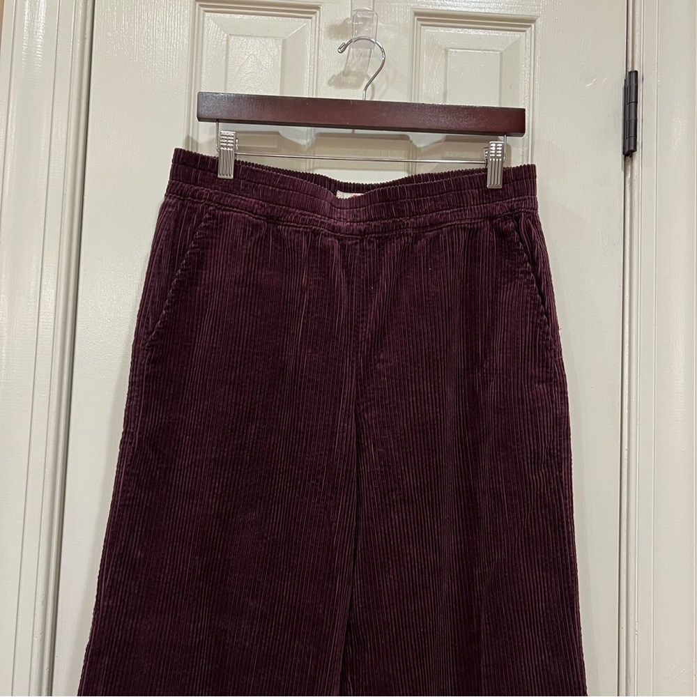 NEW Marine Layer Allison Corduroy Trouser Wide Leg Pants Burgundy Maroon Medium - Picture 5 of 8